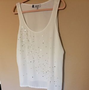 JLO Beautiful white silk  top shirt.